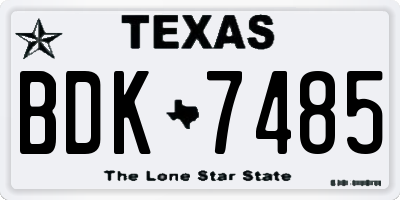 TX license plate BDK7485