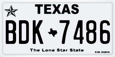 TX license plate BDK7486