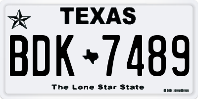 TX license plate BDK7489