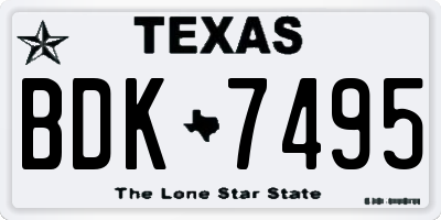 TX license plate BDK7495