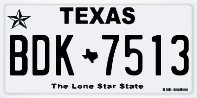 TX license plate BDK7513
