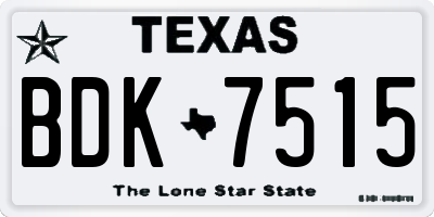 TX license plate BDK7515
