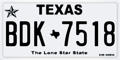 TX license plate BDK7518