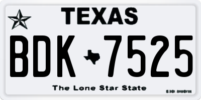 TX license plate BDK7525