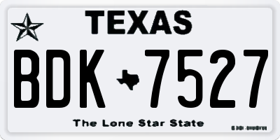 TX license plate BDK7527