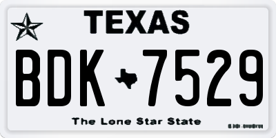 TX license plate BDK7529