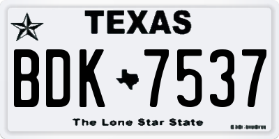 TX license plate BDK7537