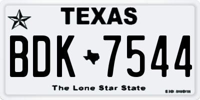 TX license plate BDK7544