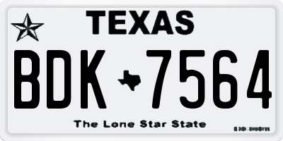 TX license plate BDK7564