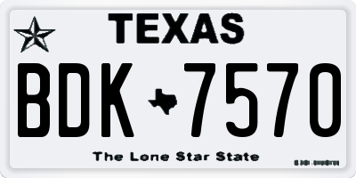 TX license plate BDK7570