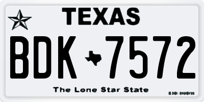 TX license plate BDK7572