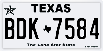 TX license plate BDK7584