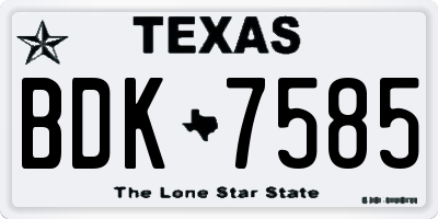 TX license plate BDK7585