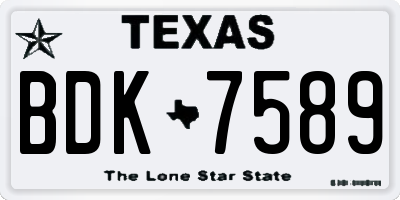 TX license plate BDK7589
