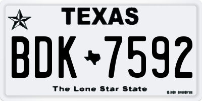TX license plate BDK7592