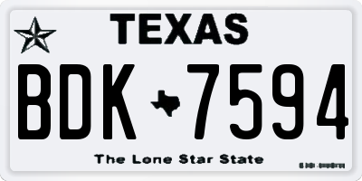 TX license plate BDK7594