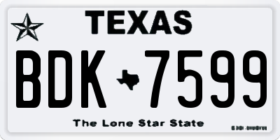 TX license plate BDK7599