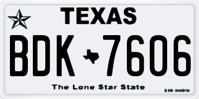 TX license plate BDK7606