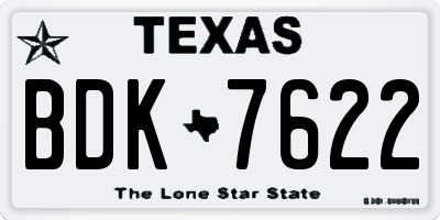 TX license plate BDK7622