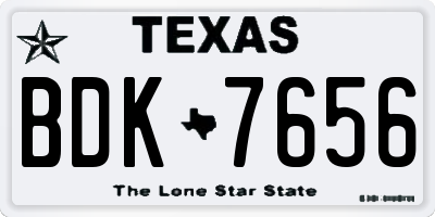 TX license plate BDK7656
