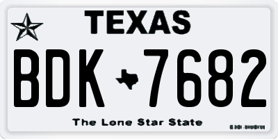 TX license plate BDK7682