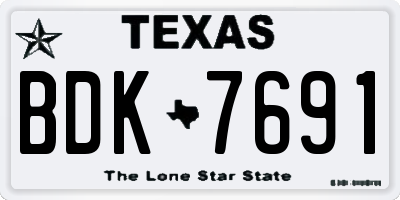 TX license plate BDK7691