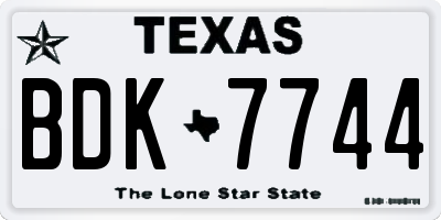 TX license plate BDK7744