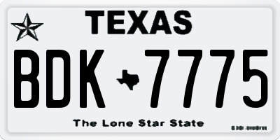 TX license plate BDK7775
