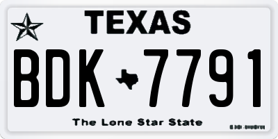 TX license plate BDK7791
