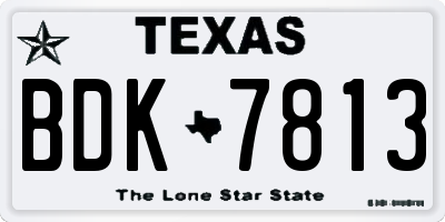 TX license plate BDK7813