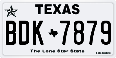 TX license plate BDK7879