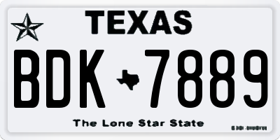 TX license plate BDK7889