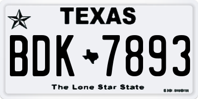 TX license plate BDK7893