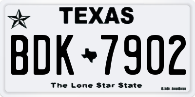 TX license plate BDK7902