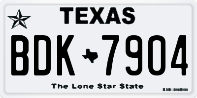TX license plate BDK7904