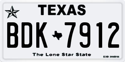 TX license plate BDK7912