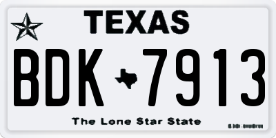 TX license plate BDK7913