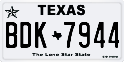 TX license plate BDK7944