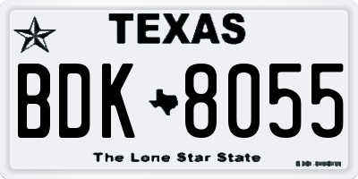 TX license plate BDK8055