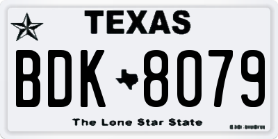 TX license plate BDK8079