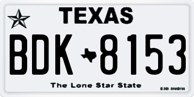 TX license plate BDK8153