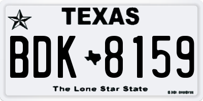 TX license plate BDK8159