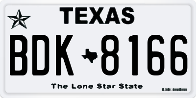 TX license plate BDK8166