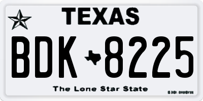 TX license plate BDK8225