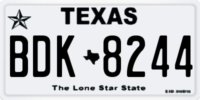 TX license plate BDK8244