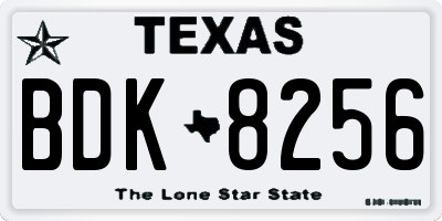 TX license plate BDK8256