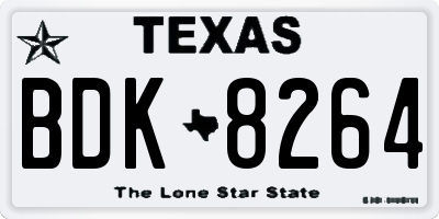 TX license plate BDK8264