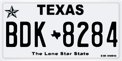 TX license plate BDK8284