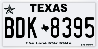 TX license plate BDK8395