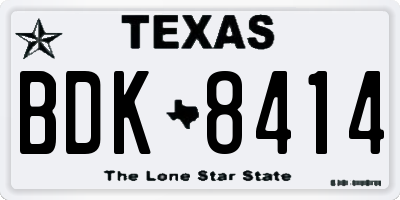 TX license plate BDK8414